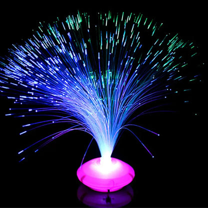 1PC Novelty Color Changing LED Fiber Optic Night Light Lamp Stand Decor Children Christmas Gift Night Lamp - Baby World
