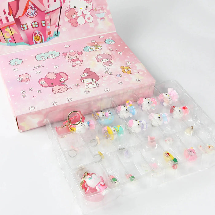 24Pcs Hello Kitty Christmas Advent Calendar Kawaii Sanrio Random Anime Figures Keychain Gift Box for Children Girls Toys - Baby World