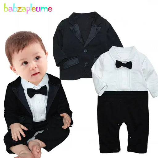 2Piece Sets Spring Autumn Newborn Baby Boys Clothes 1st Birthday Fashion Gentleman Coat+Jumpsuit Boutique Kid Clothing BC1278 Baby World