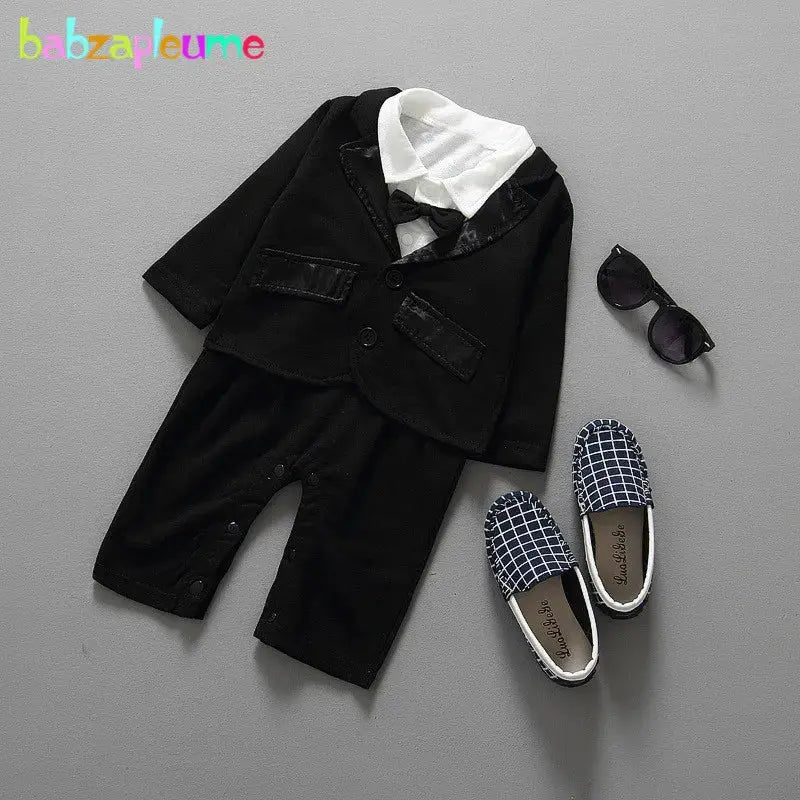 2Piece Sets Spring Autumn Newborn Baby Boys Clothes 1st Birthday Fashion Gentleman Coat+Jumpsuit Boutique Kid Clothing BC1278 Baby World