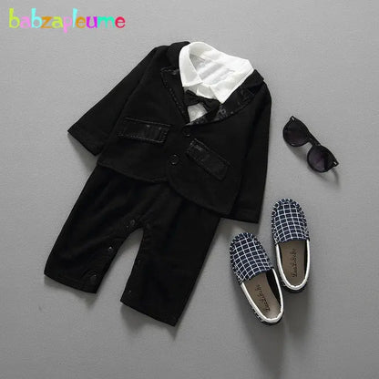 2Piece Sets Spring Autumn Newborn Baby Boys Clothes 1st Birthday Fashion Gentleman Coat+Jumpsuit Boutique Kid Clothing BC1278 Baby World