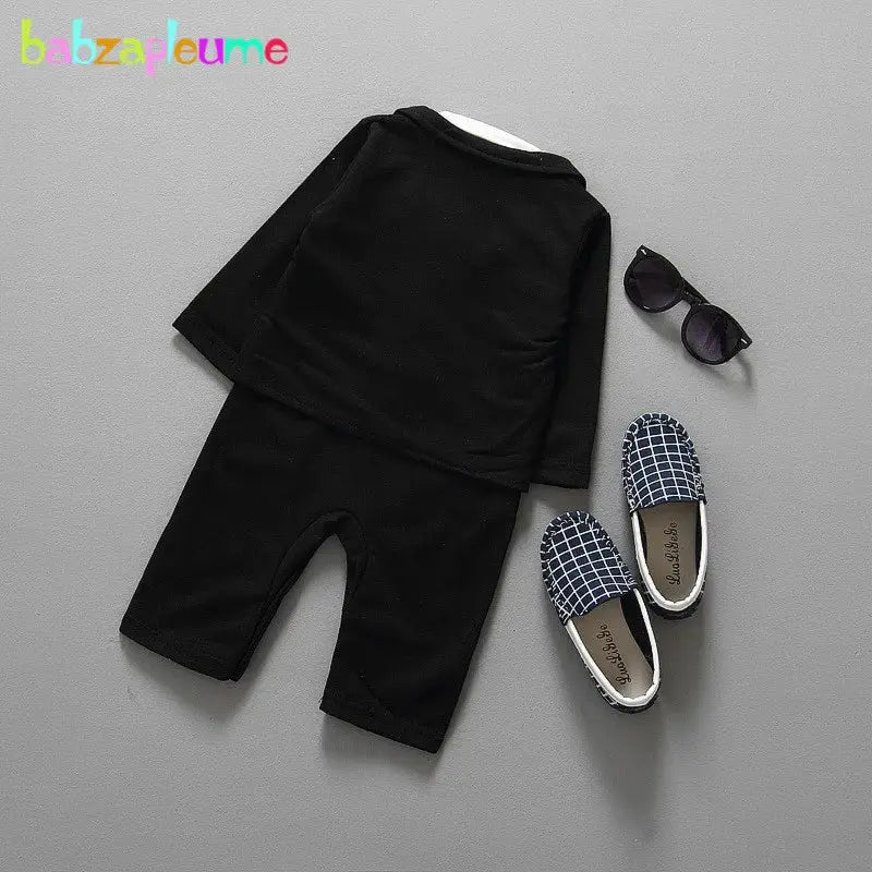 2Piece Sets Spring Autumn Newborn Baby Boys Clothes 1st Birthday Fashion Gentleman Coat+Jumpsuit Boutique Kid Clothing BC1278 Baby World