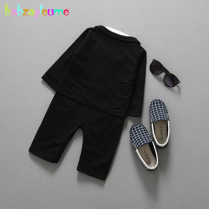 2Piece Sets Spring Autumn Newborn Baby Boys Clothes 1st Birthday Fashion Gentleman Coat+Jumpsuit Boutique Kid Clothing BC1278 Baby World