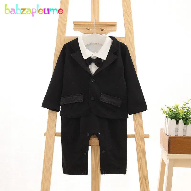 2Piece Sets Spring Autumn Newborn Baby Boys Clothes 1st Birthday Fashion Gentleman Coat+Jumpsuit Boutique Kid Clothing BC1278 Baby World