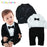 2Piece Sets Spring Autumn Newborn Baby Boys Clothes 1st Birthday Fashion Gentleman Coat+Jumpsuit Boutique Kid Clothing BC1278