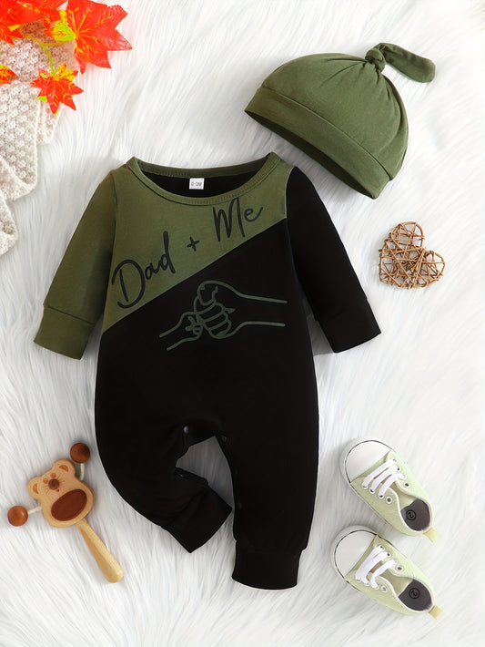 Boys Stylish DADDY & ME Print Long Sleeve Hoodie & Trousers Set