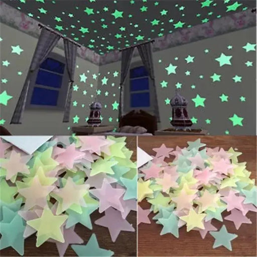50pcs 3D Stars Glow In The Dark Wall Stickers - Baby World