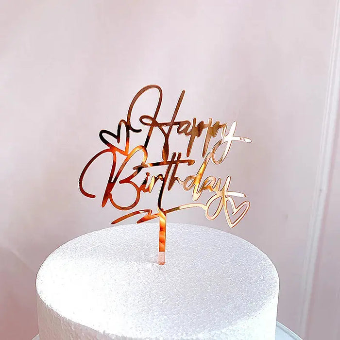 Acrylic Double Layer Happy Heart Cake Topper - Baby World