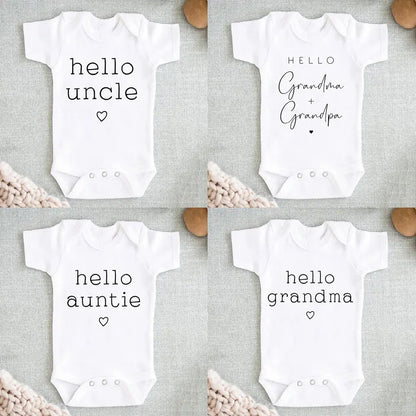 Hello Uncle/Auntie Short Sleeve Baby Romper - Baby World