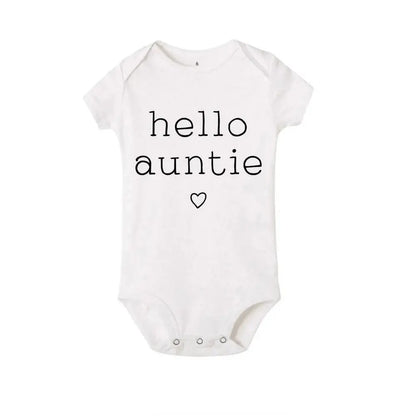 Hello Uncle/Auntie Short Sleeve Baby Romper - Baby World