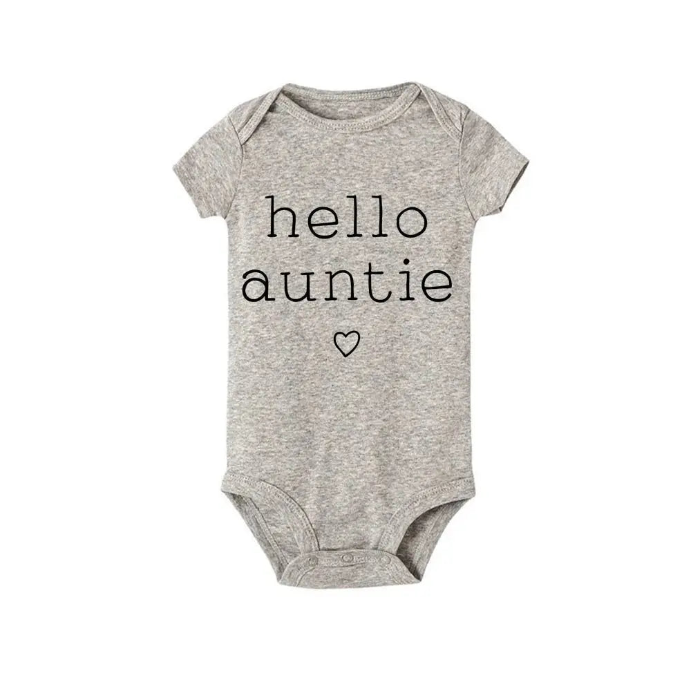 Hello Uncle/Auntie Short Sleeve Baby Romper - Baby World