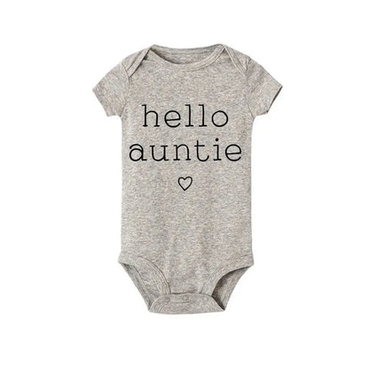 Hello Uncle/Auntie Short Sleeve Baby Romper - Baby World