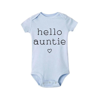 Hello Uncle/Auntie Short Sleeve Baby Romper - Baby World