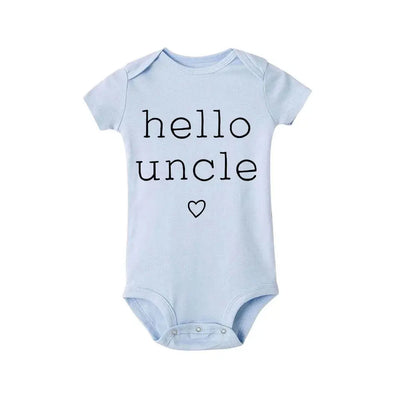 Hello Uncle/Auntie Short Sleeve Baby Romper - Baby World