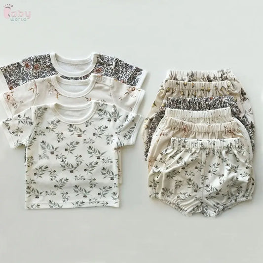 Baby Clothes Sets Short Sleeve Tops T-shirt Baby World