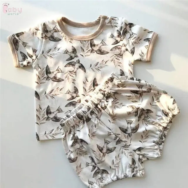 Baby Clothes Sets Short Sleeve Tops T-shirt Baby World