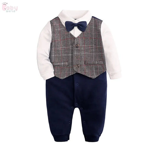 Baby Cute Dress Bow Tie Shirt Gentleman Suit Baby World