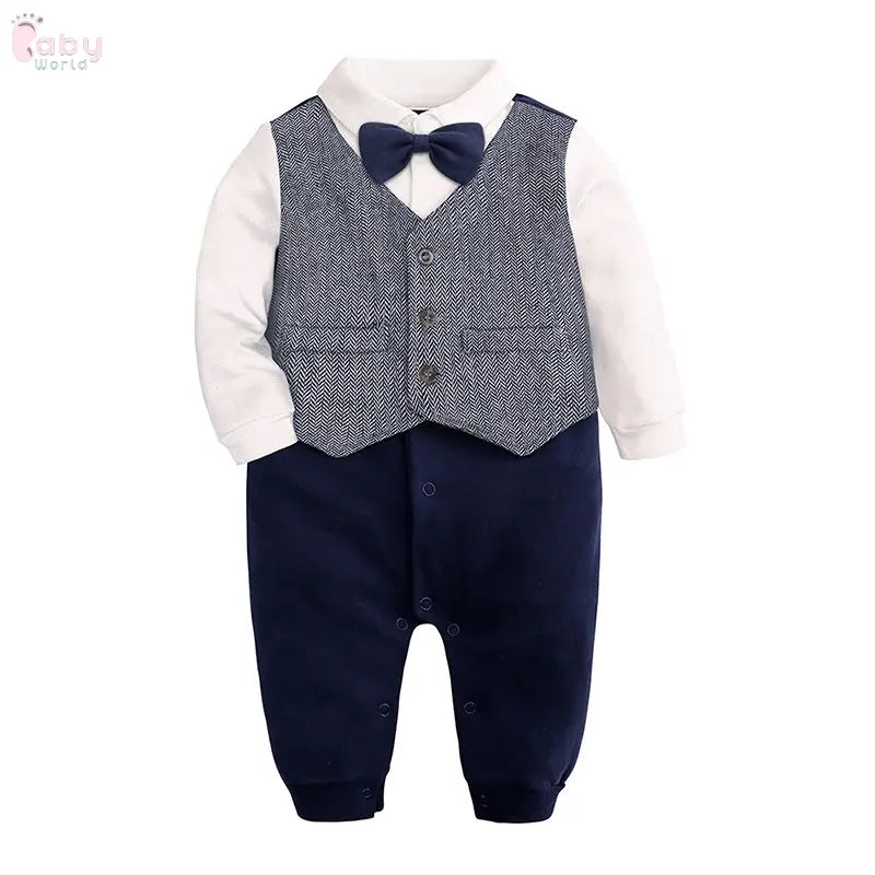 Baby Cute Dress Bow Tie Shirt Gentleman Suit Baby World