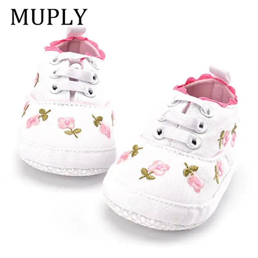 Baby Girl Floral Embroidered Soft Shoes - Baby World