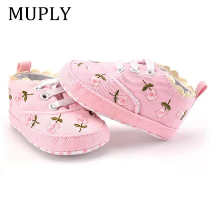 Baby Girl Floral Embroidered Soft Shoes - Baby World