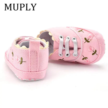 Baby Girl Floral Embroidered Soft Shoes - Baby World
