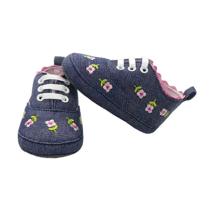 Baby Girl Floral Embroidered Soft Shoes - Baby World