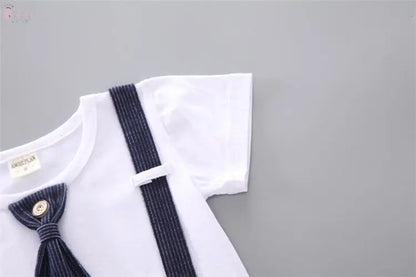 Baby Round Neck Tie Shorts T-shirt Set Baby World