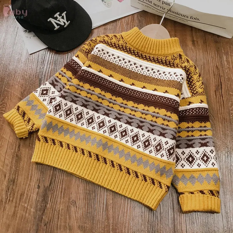 Boy Thickened Head Wool Shirt Baby Sweater Baby World