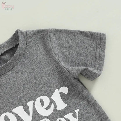 Boys Short Sleeve Monogram Print T-shirt Baby World