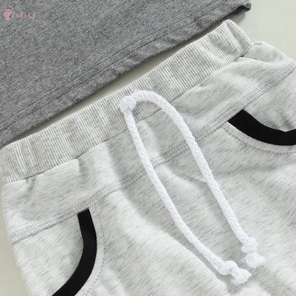 Boys Short Sleeve Monogram Print T-shirt Baby World