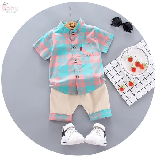 Children's Shirt Short-sleeved Suit Baby World