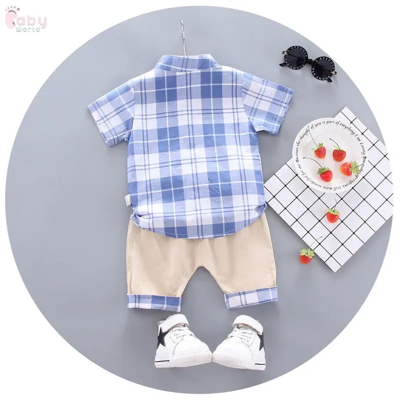 Children's Shirt Short-sleeved Suit Baby World