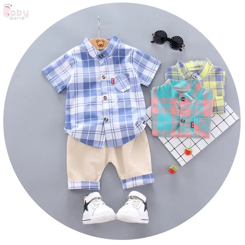 Children's Shirt Short-sleeved Suit Baby World