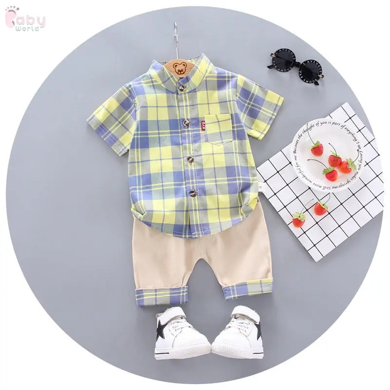 Children's Shirt Short-sleeved Suit Baby World