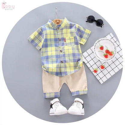 Children's Shirt Short-sleeved Suit Baby World