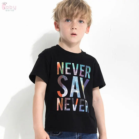 Children's letter print T-shirt Baby World