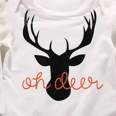 Citgeett Autumn  baby boy clothing sets Newborn Baby Boy Girl Deer Romper Pants Leggings Hat 3pcs Outfits Set Costume Baby World