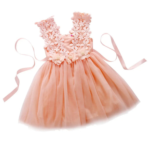 Citgeett Summer Fashion Kids Baby Girls Princess Lace Tulle Flower Tutu Backless Gown Formal Party Dress Clothes 2-7Y Baby World