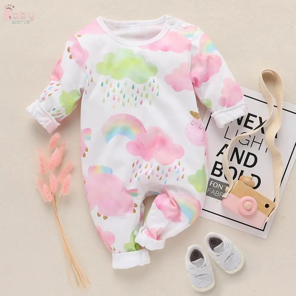 Colorful cloud baby one-piece clothes - Baby World