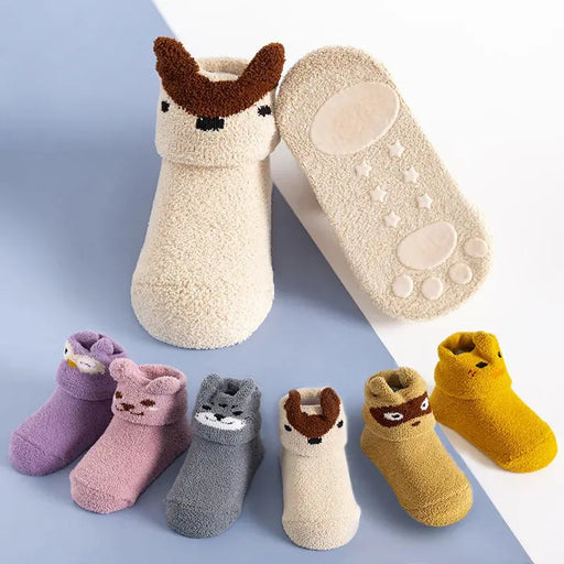 Coral Fleece Baby Anti Slip Thicken Fleece Socks - Baby World
