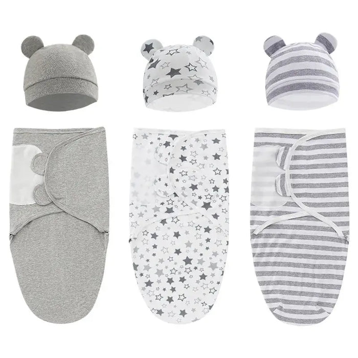 Cotton Newborn Sleepsack Baby Swaddles Hat Set - Baby World