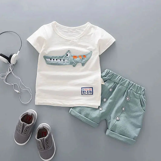 Cotton Summer T-shit and Short Sets for Newborn Baby Boy - Baby World