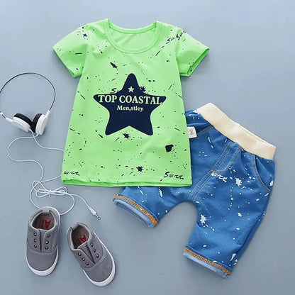 Cotton Summer T-shit and Short Sets for Newborn Baby Boy - Baby World