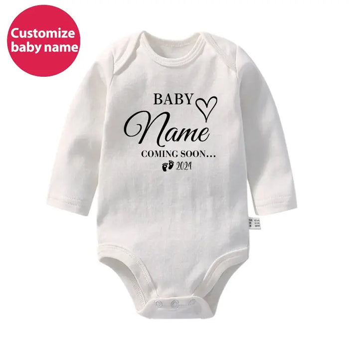 Customize Cute Cotton Baby Rompers, Baby Coming Soon 2024 - Baby World