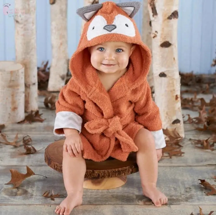 Cute Cartoon Animal Modeling Baby Bathrobes Baby World