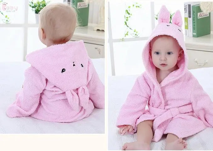 Cute Cartoon Animal Modeling Baby Bathrobes Baby World
