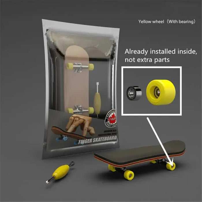 Finger SkateBoard Wooden Fingerboard Toy Professional Stents Finger Skate Set Novelty Gift - Baby World
