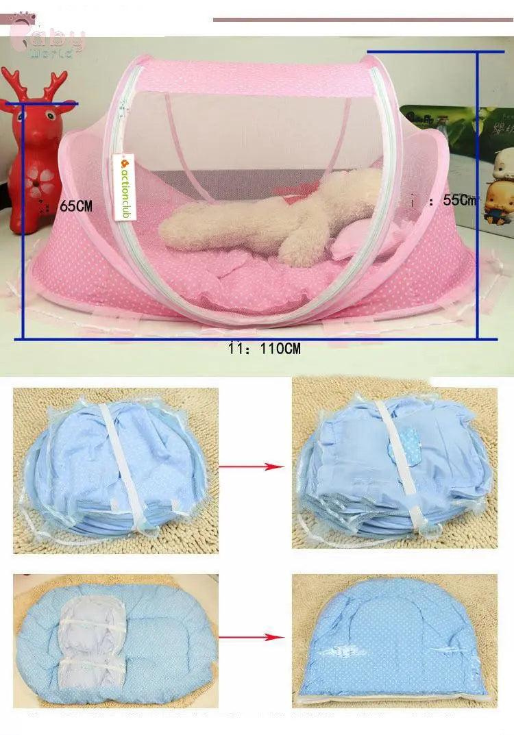 Foldable  Baby Bed Net With Pillow Net 2pieces Set Baby World