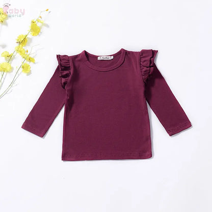 Girls' cotton long sleeve T-shirt Baby World