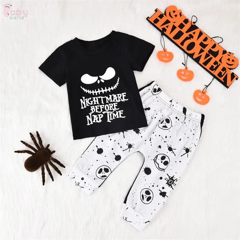 Black Short Sleeve T-Shirt & Trousers Halloween Outfit - Baby World